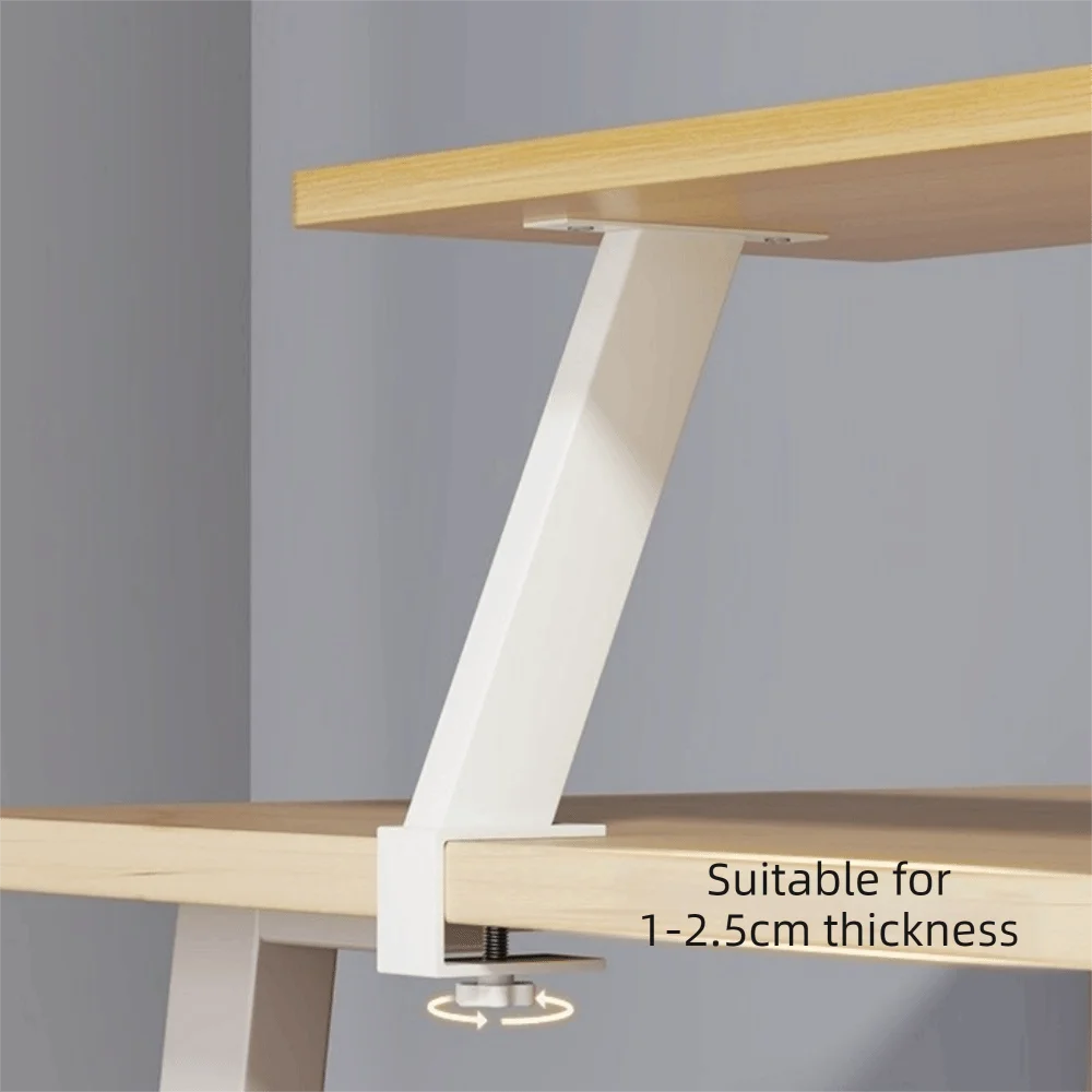 No Drilling Clamp Desk Organizer Adjustable Easy To Assemble Desk Edge Clamp Shelf Stable Space Saving Desktop Riser Shelf