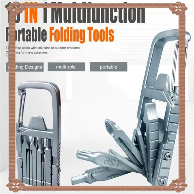 

24-Hour Delivery 13In 1 Compact Multi Tool With Bottle Opener Phone Holder Carabiner Screwdriver Mini Multitool For Outdoor