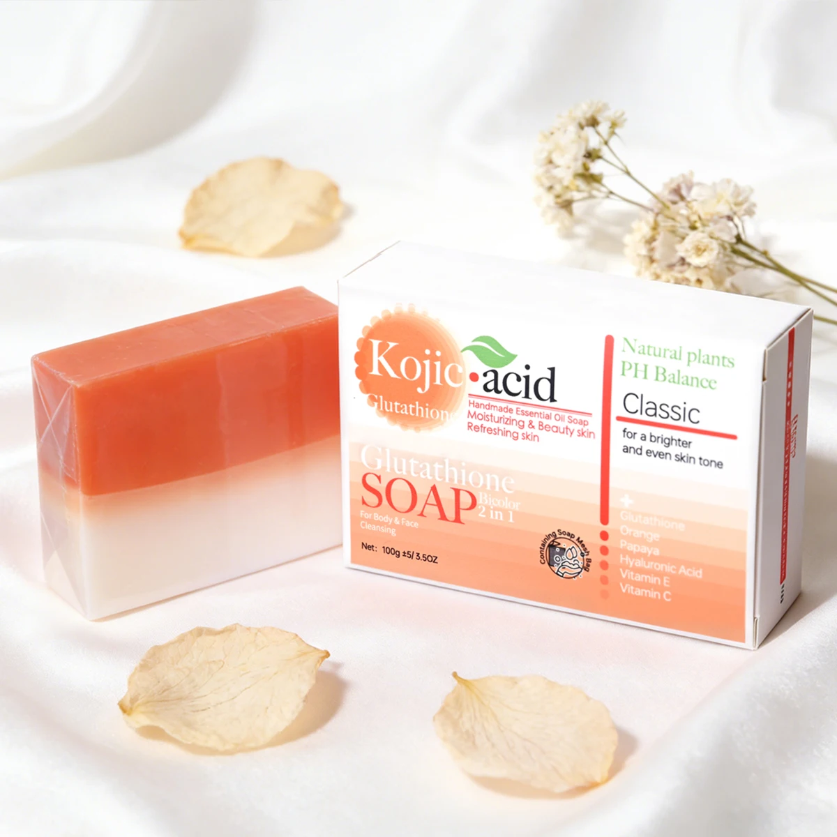

Hot Selling Organic 100g Kojic Acid+Glutathione Soap Bar Honey Anti-Acne Aid Whitening Bath Face