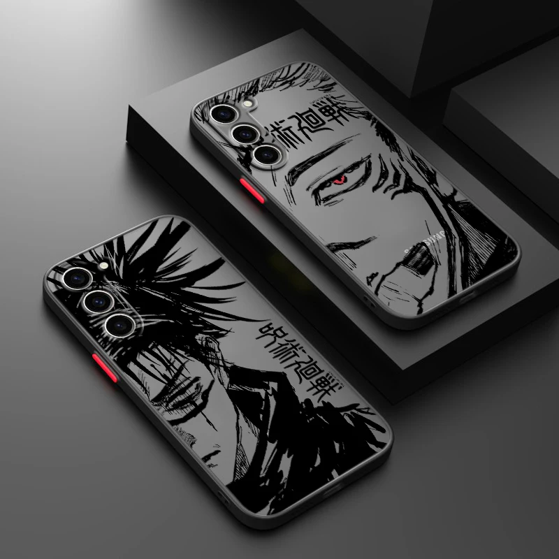 Jujutsu Kaisen Anime per Samsung S24 S23 S22 S21 S20 S10 FE Note 20 10 Ultra Lite Plus custodia per telefono traslucida smerigliata