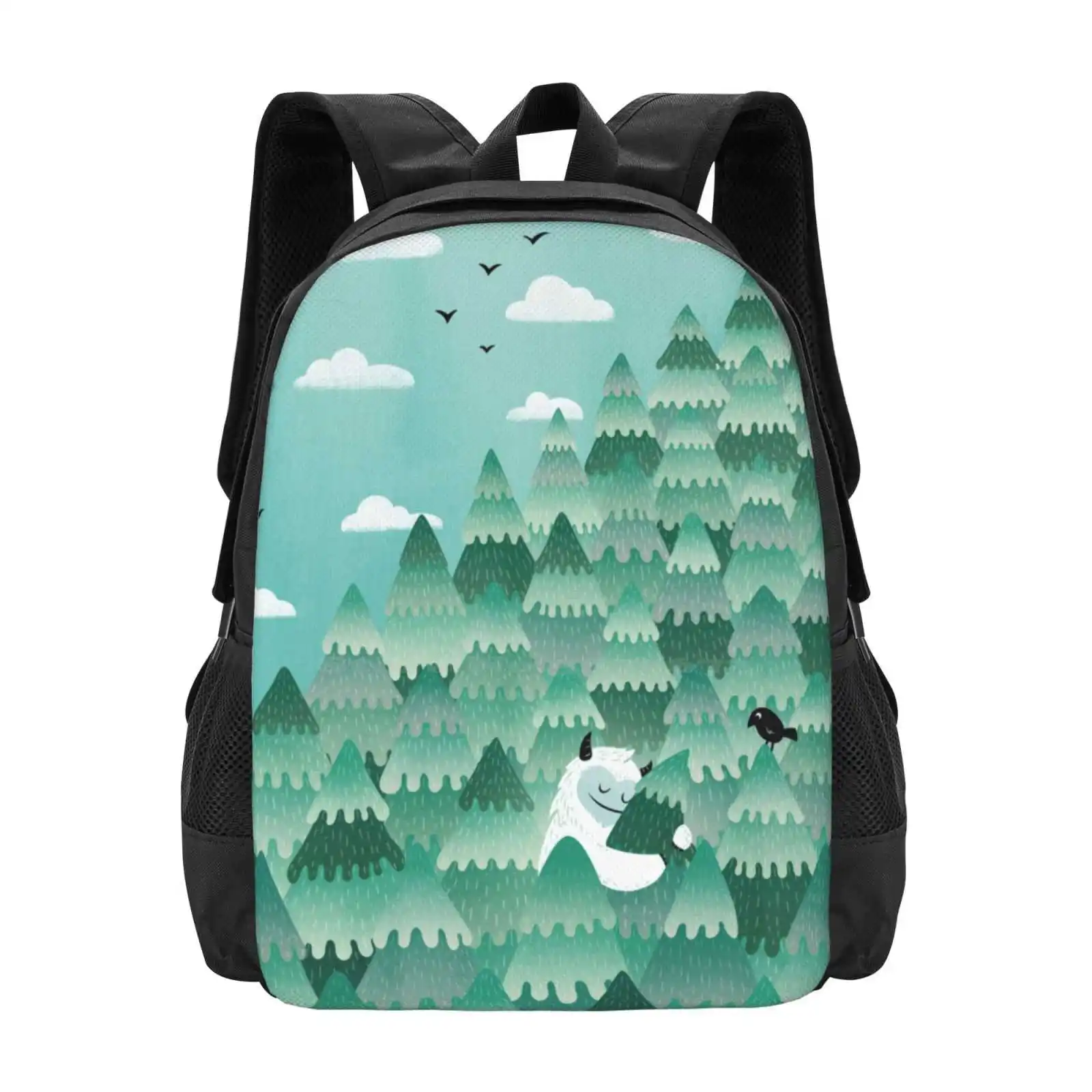 

Tree Hugger (Spring & Summer Version) Hot Sale Schoolbag Backpack Fashion Bags Monster Bigfoot Forest Woods Hug Love Spring