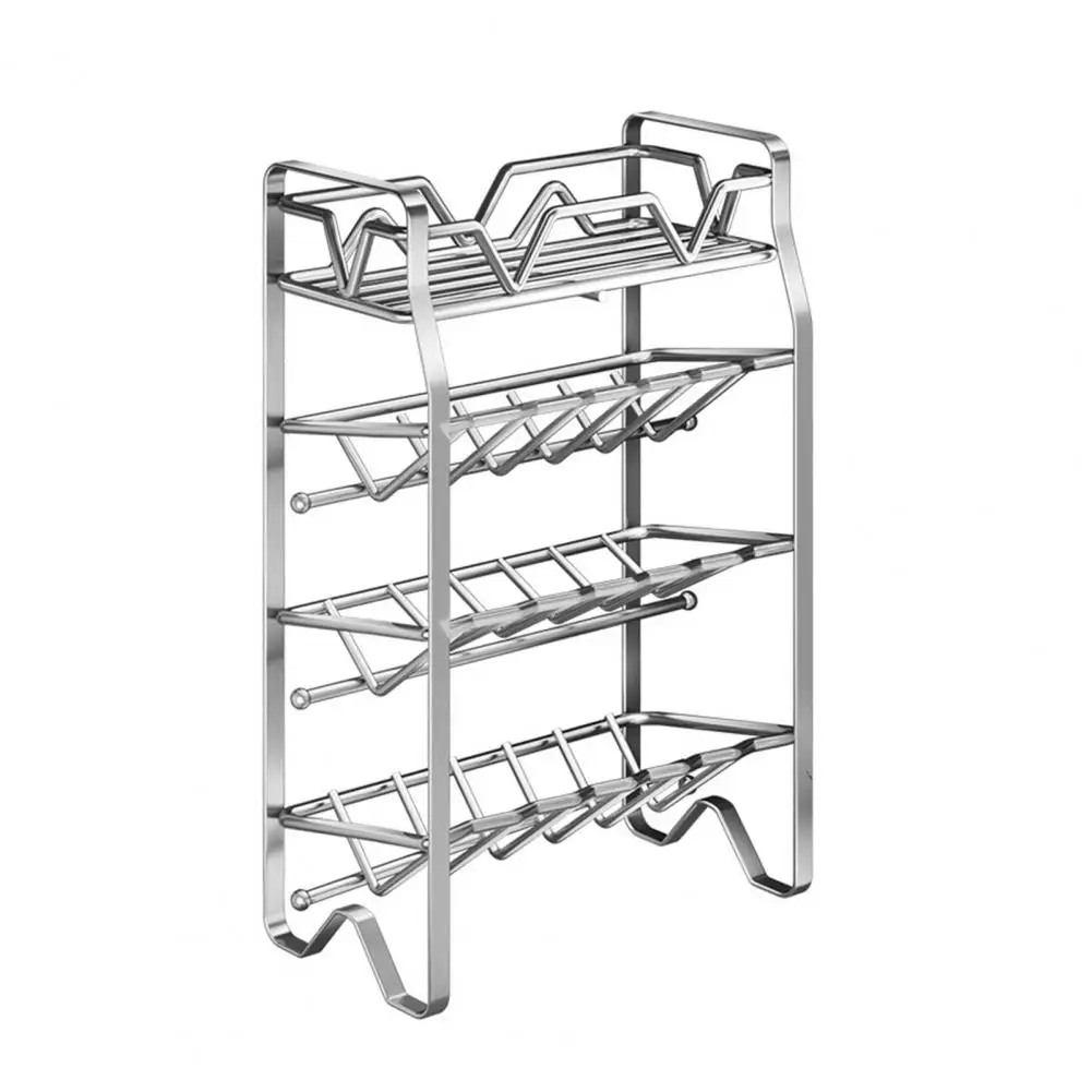 Countertop Spice Rack Spice Organizer Rack Stainless Steel Spice Rack Organizer 2/3/4 Tier Condiment Holder for Kitchen
