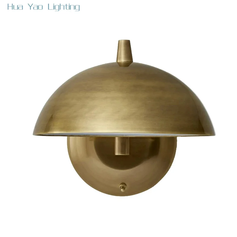

All copper vintage half circle wall lamps luxury bedroom bathroom mirror front wall sconces lights American decor LED bulb lamp