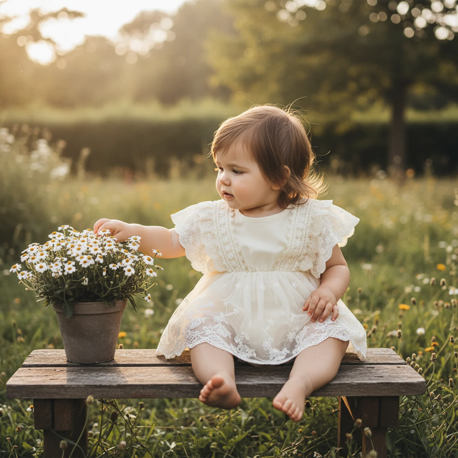 فستان Suefunskry للفتيات الصغيرات من الدانتيل رومبير عصري مطرز بالزهور بدون أكمام مكشكش