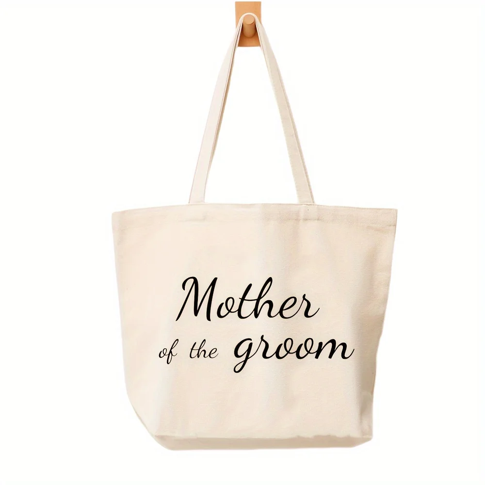 1pcs Mother of Bride/Mother of Groom Canvas Bag Wedding Decoration Gift Bag Wedding Gift Bag for Mom，Bridal Shower Favor Gifts