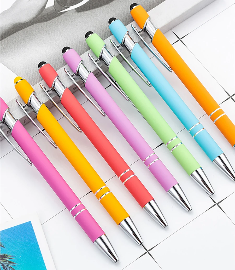 3/5Pcs Mehrfarbige Hohe Qualität Presse Stift Nette Metall Kugelschreiber Kapazitive Touch Schreibwaren Schule Bürobedarf – Detail 2
