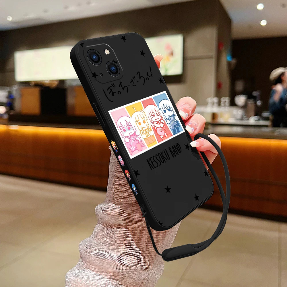 Hot Bocchi the Rock Anime Case For Samsung A54 A34 A73 A53 A33 A23 A14 A13 A04 A72 A52 A32 A22 A12 A71 A51 4G 5G With Hand Strap