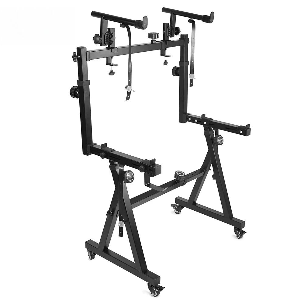Double Piano Keyboard Stand with Second Layer Adjustable Arm - Type Z Piano Stand
