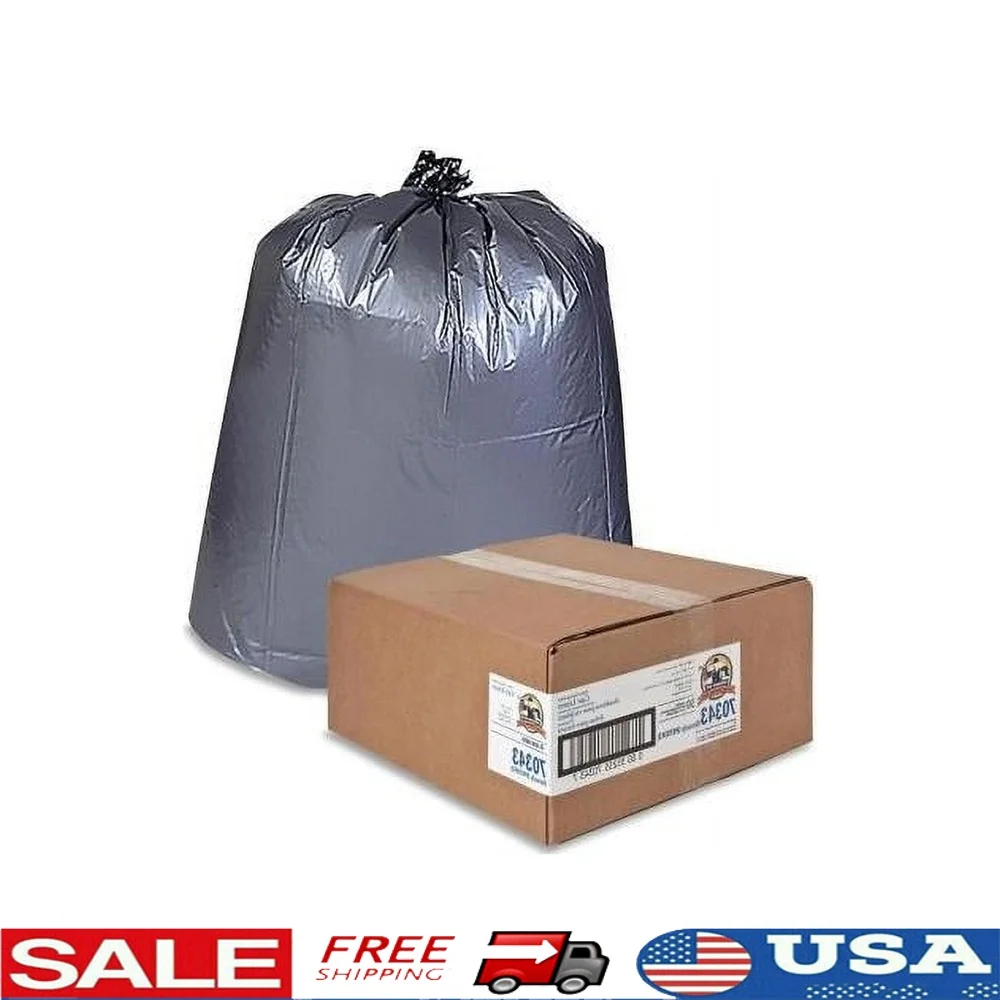 

Сверхмощные вкладыши для мусорных баков, 55 галлонов, 1,55 мил, устойчивые к проколам, звездное дно, рулон без сердечника, легко дозирующиеся офисные мешки для мусора, 50 шт.