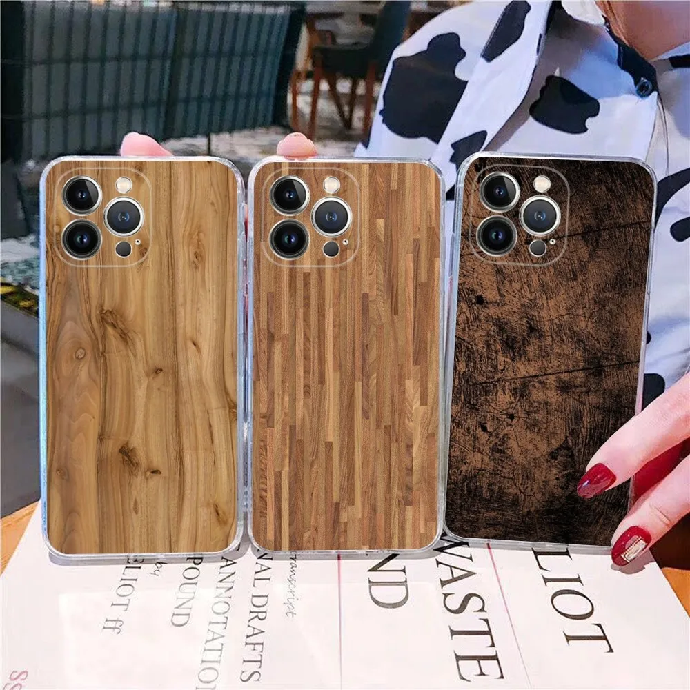 Wood Grain Phone Case Silicone Soft for iphone 15 14 13 12 11 Pro Mini XS MAX 8 7 6 Plus X XS XR Cover