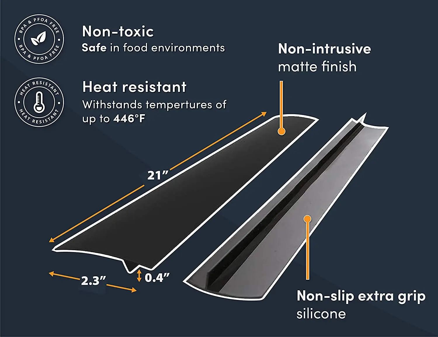 Silicone Stove Gap Covers 1PCS Heat Resistant Oven Gap Filler Seals Gaps Between Stovetop and Counter, Easy to Clean