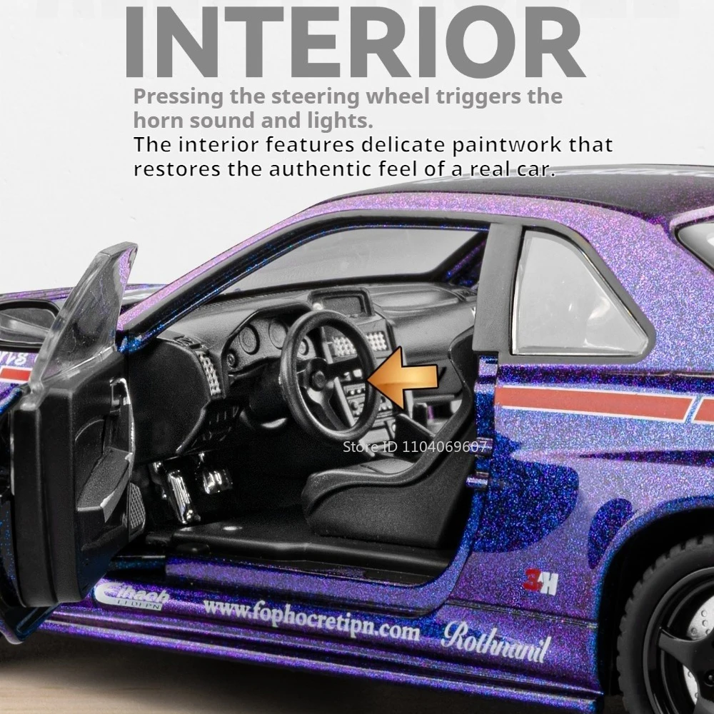 🚦   Brinquedo de supercarro de metal 1:24 |   Absorção de choque + diversão pull-back com som e luz – presente ideal para jovens corredores!