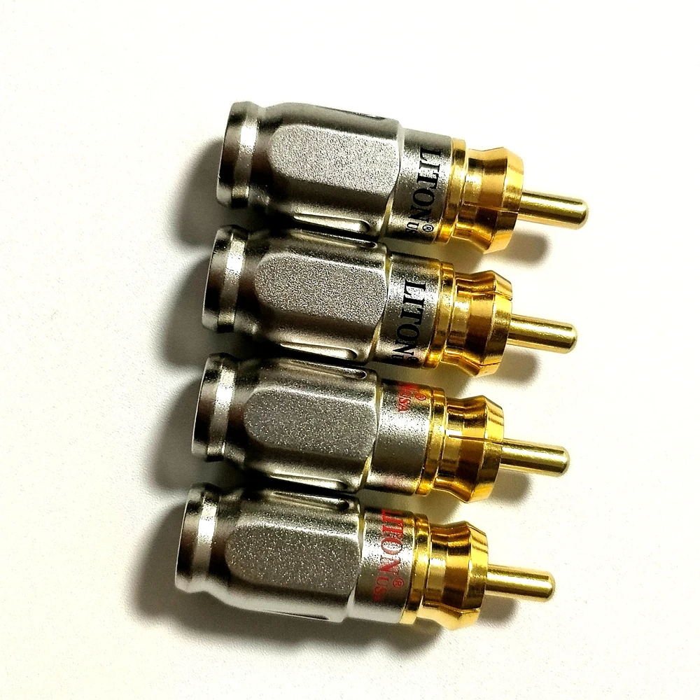 4 Stück 5mm Liton vergoldeter RCA-Stecker mit Schraubverschluss, Audio-Video-Stecker, goldener Snake-RCA-Stecker für Kabel-DIY – Detail 1