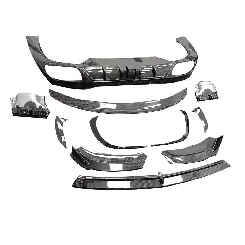 New Design  C-class W206 Carbon Fiber Front Lip Rear Diffuser with Tips Rear Spoiler Bumpers Vent High Quality