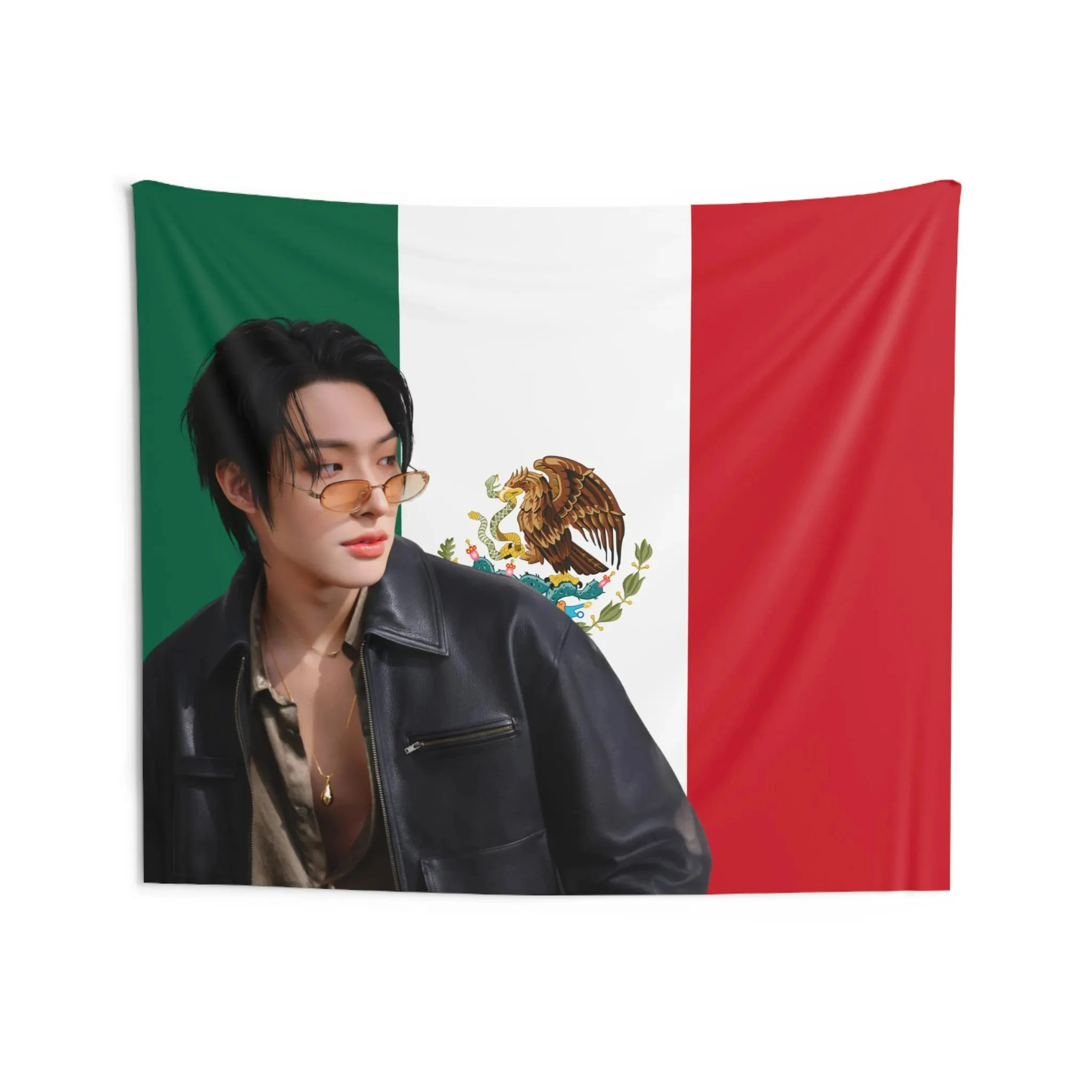 Mingi وجه وسيم العلم المكسيكي Ateez راية الحفل Kpop FlagGolden Hour الجزء 3 في جولة Your Fantasy Ateez 2025 العالمية