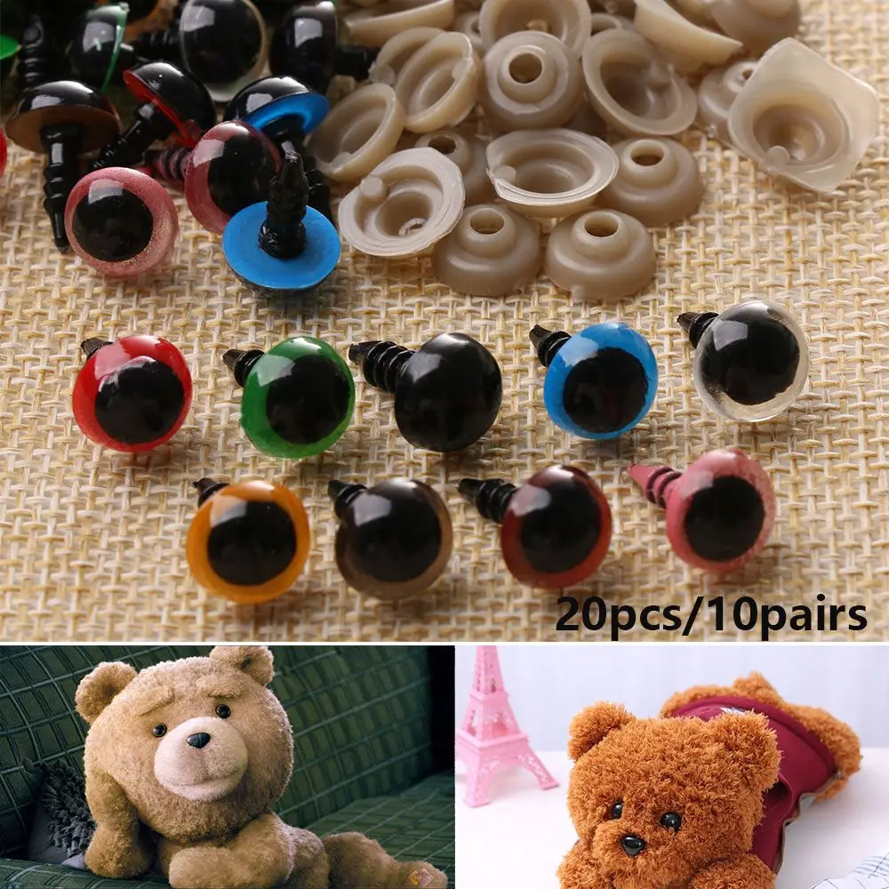 20pcs/10pairs High quality with Washer Stuffed Toys Parts Bear Animal Accessories Eyes Crafts Dolls DIY Tools Puppet Crystal Eye