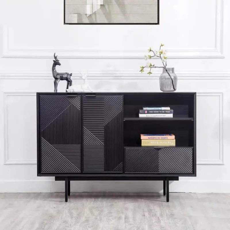 

LMM solid wood dining side cabinet modern simple household integrated living room entrance light luxury storage storage cabinet