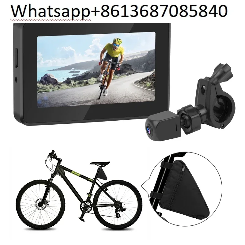 Bike Bicycle Mirror 1080P Bicycle Rear View camera with 4.3