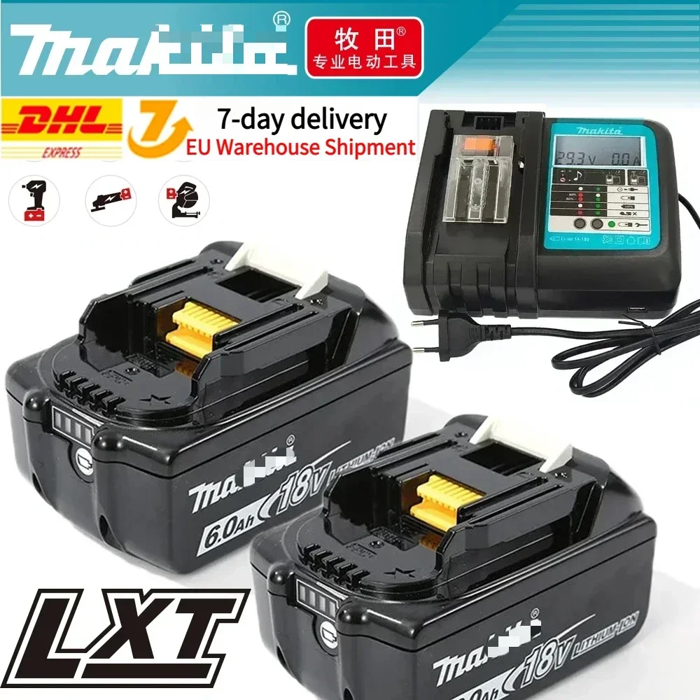 Original Makita Battery BL1860 BL1850B BL1850 BL1840 BL1830 Screwdriver Battery & Charger 18v Replacement Power Tool Batteries