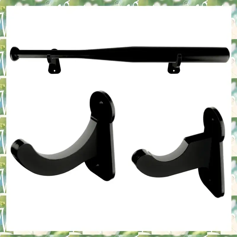 스포츠 1 쌍 아크릴 야구 벽 마운트 홀더 야구 배트 디스플레이 소프트볼 배트 랙 컬렉션 브래킷 블랙 내구성 쉬운