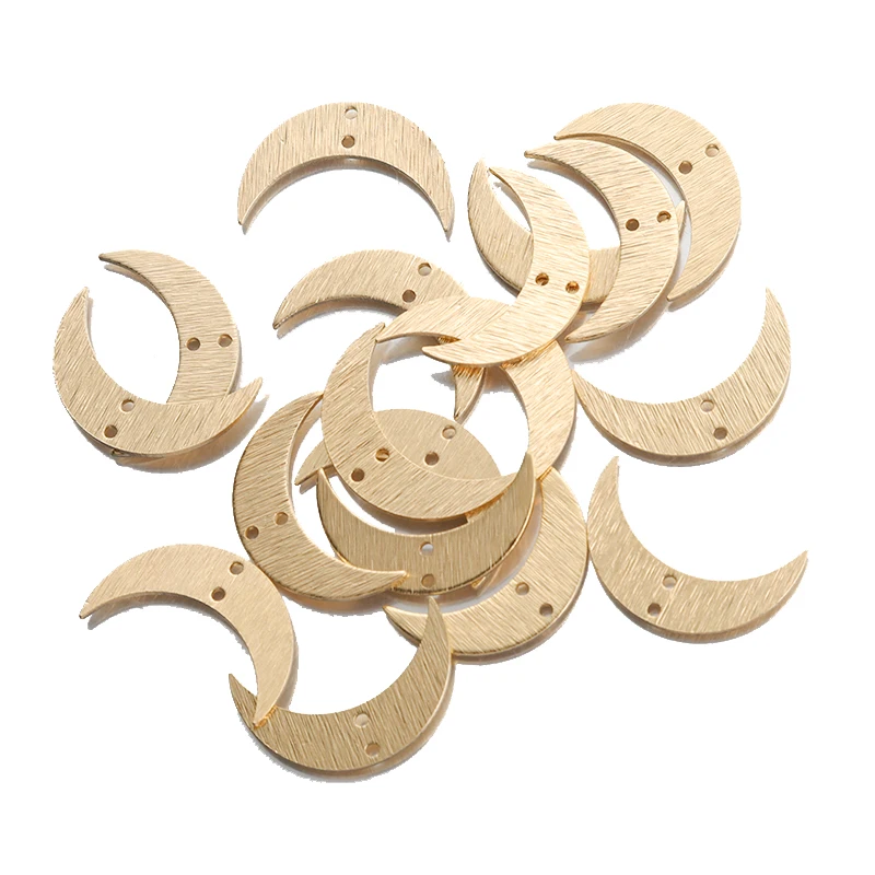 20pcs Textured  Brass Charms Moon Crescent Charms For Women DIY Necklace Earrings Jewelry Findings Making