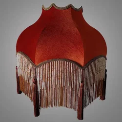 Floor Lamp Large Lampshade Caramel Velvet Bead Chain Fringe Hanging Fringe Fabric Lighting Accessories light cover