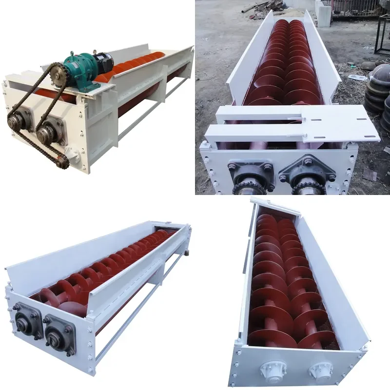 Recycling Machine 2026 Double Screw Conveyor New Design for Wood Chip Composting Twin Screw Feeder for Manufacturing Plant
