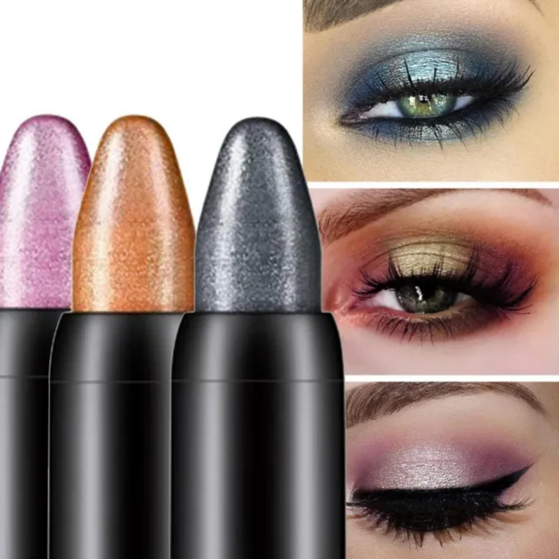 1PC Glittering Eyeshadow Sticks - Glitter Pearl Finish, Grey/pink, Easy To Apply, Anti-smudge, Creating An Amazing Eye Look