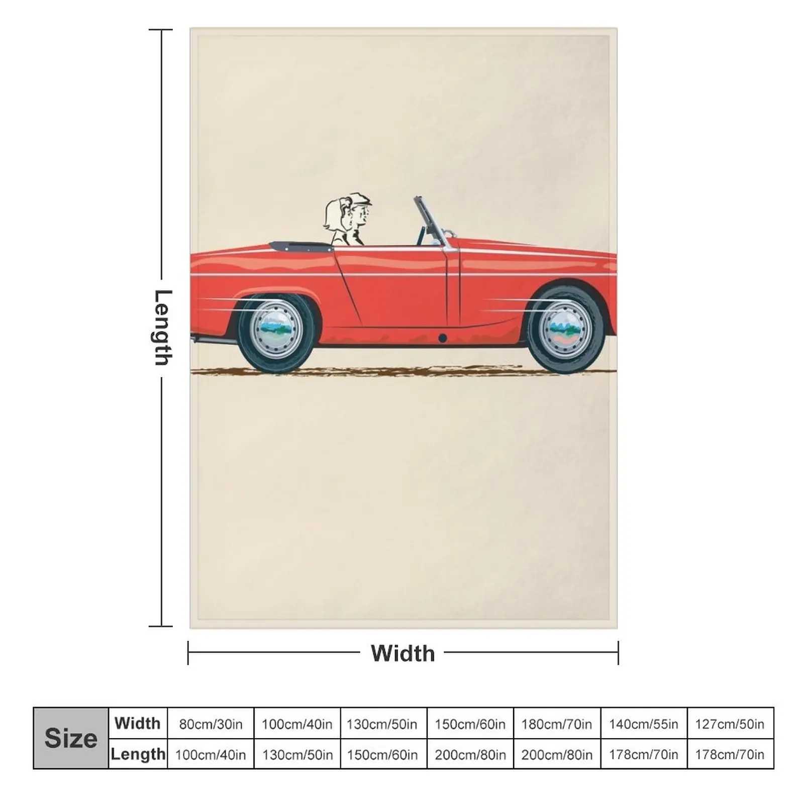 Colorado Red MG Midget (and similar AH Sprite) Throw Blanket Picnic Polar Baby christmas gifts Blankets