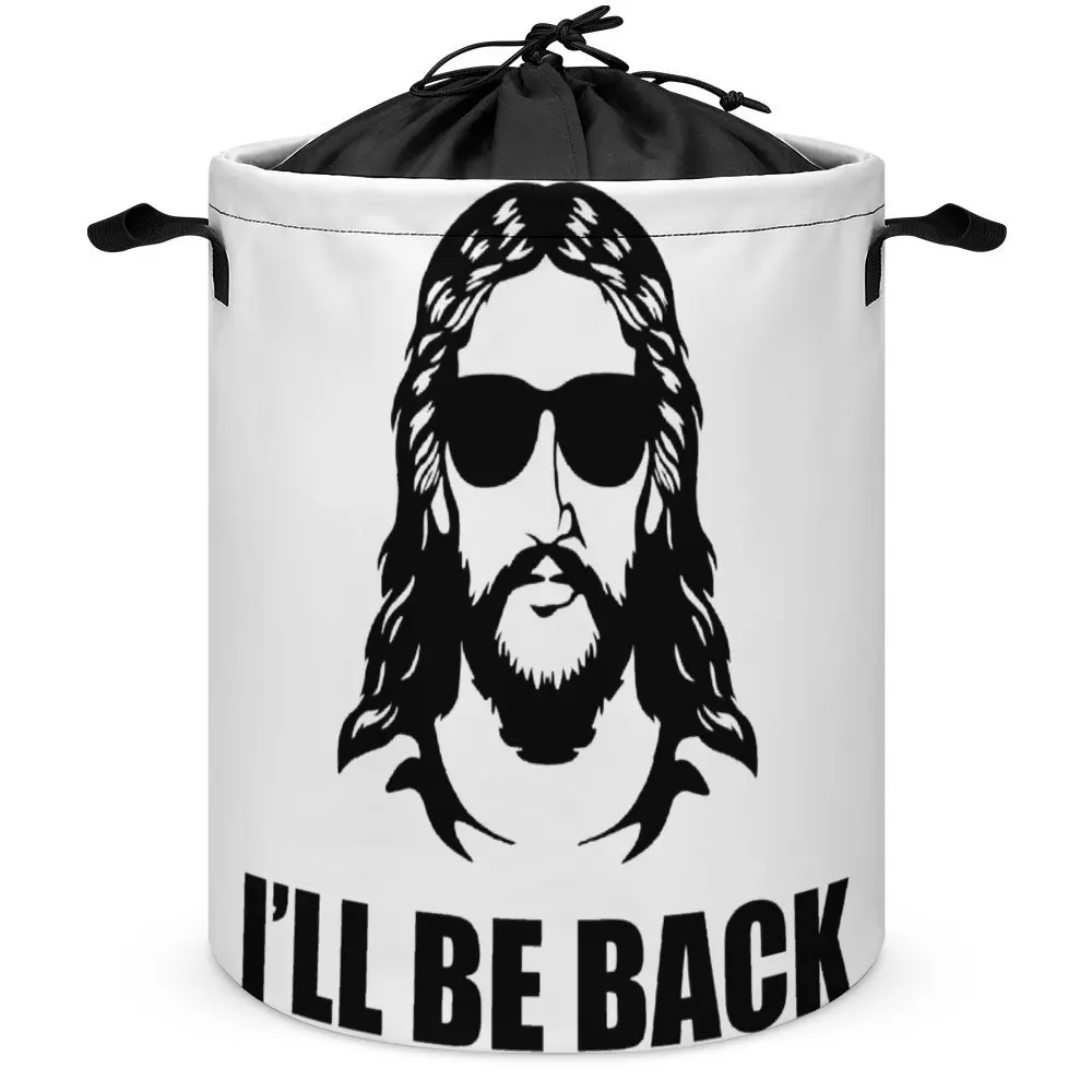 Jesus Will Be Back Men S Premium Hoodie Storage Box Unique Laundry Basket Lifting Hand Convenient Stored Toys Organizer Division