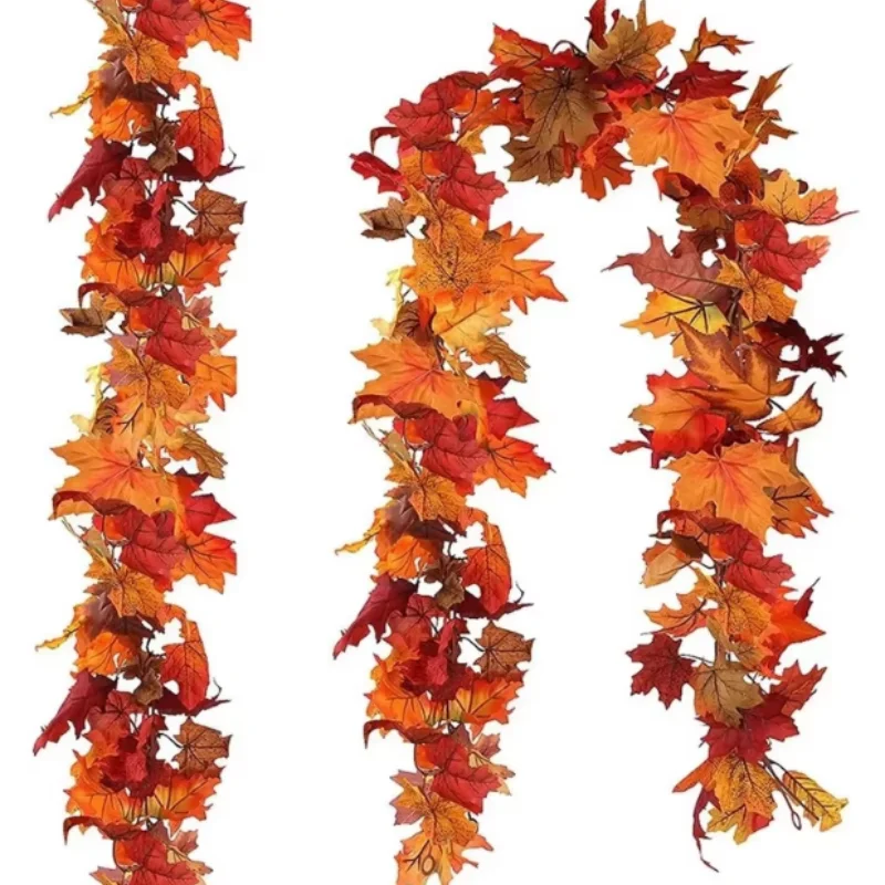 Artificial Maple Leaf Fall Maple Garland Fall Leave Vine for Home Room Decor Garden Wedding Party Halloween Christmas Decoration