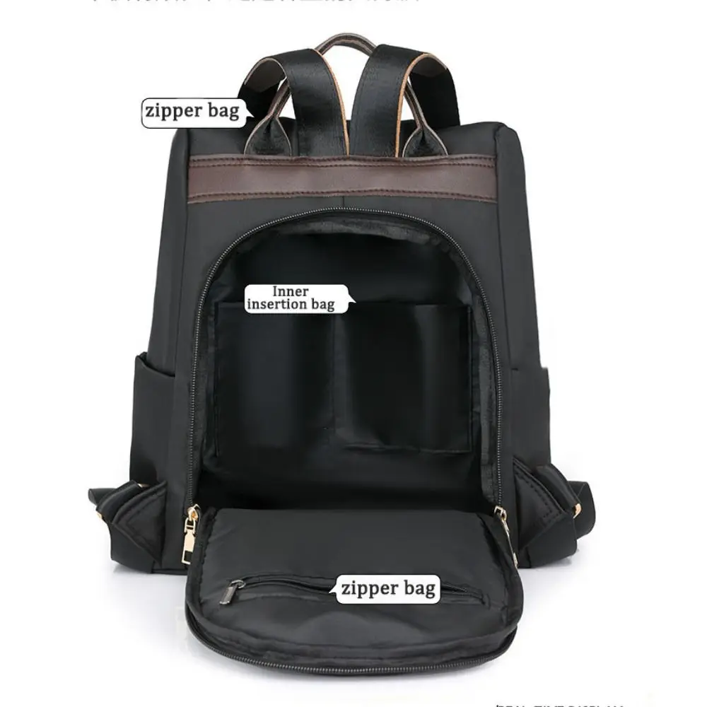 

Classic Large Capacity Nylon Backpack 15.6Inch Oxford Student School Bag Waterproof Multiple Pockets Travel Shoulder Bag Men