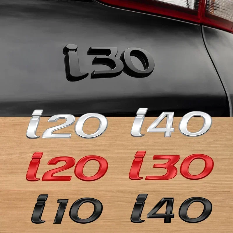 Car Emblem 3D Metal Logo Body Decals Sticker Rear Tail Trunk Boot Mark Letter Badge I10 I20 I30 I40 N N LINE Styling Accessories