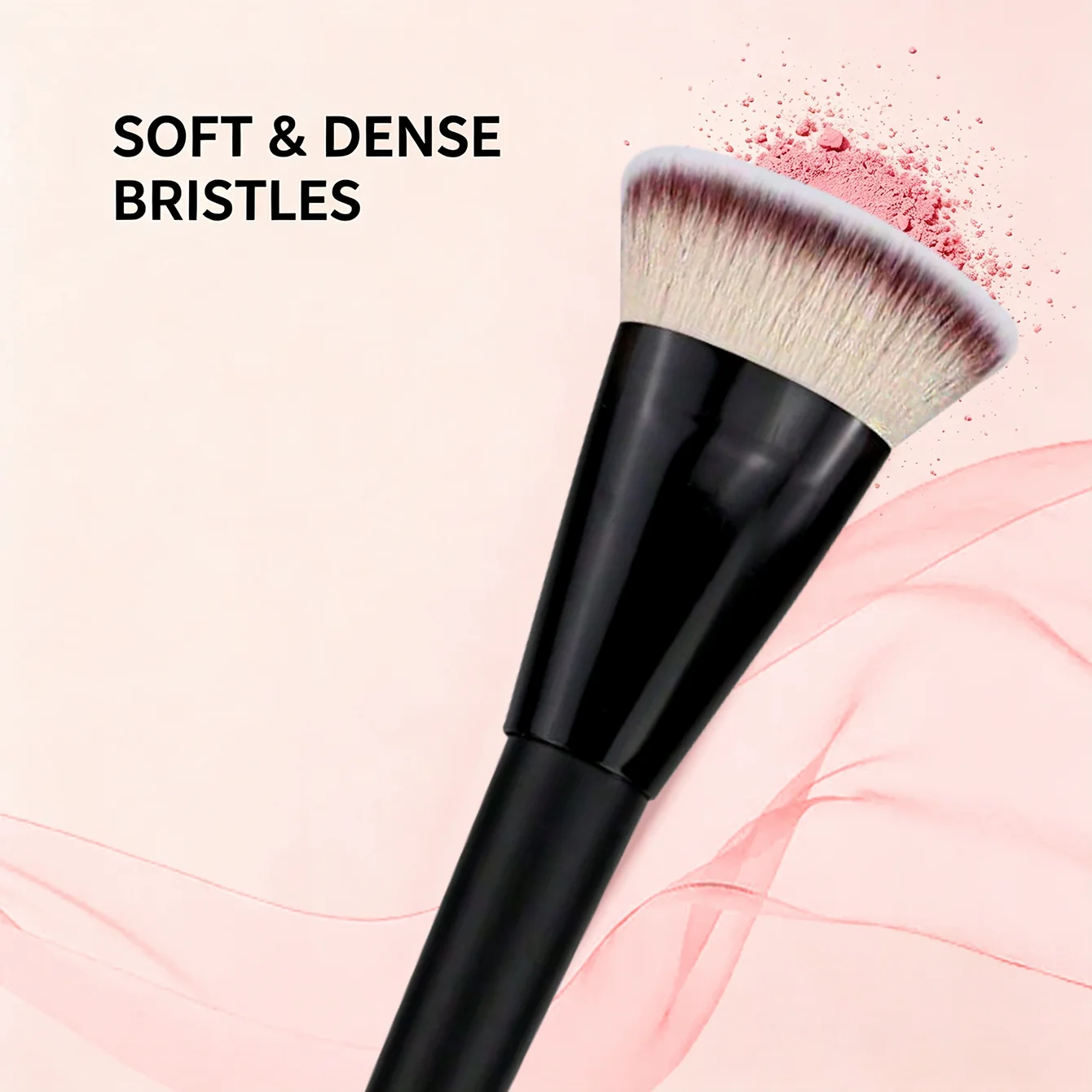 1 flat round tube flat-head foundation brush, multi-functional makeup brush, contour brush, blush brush, highlighter brush, concealer brush, blush brush, contour brush, loose powder brush. A beauty tool specially designed for women, the first choice makeup brush for travel and home use