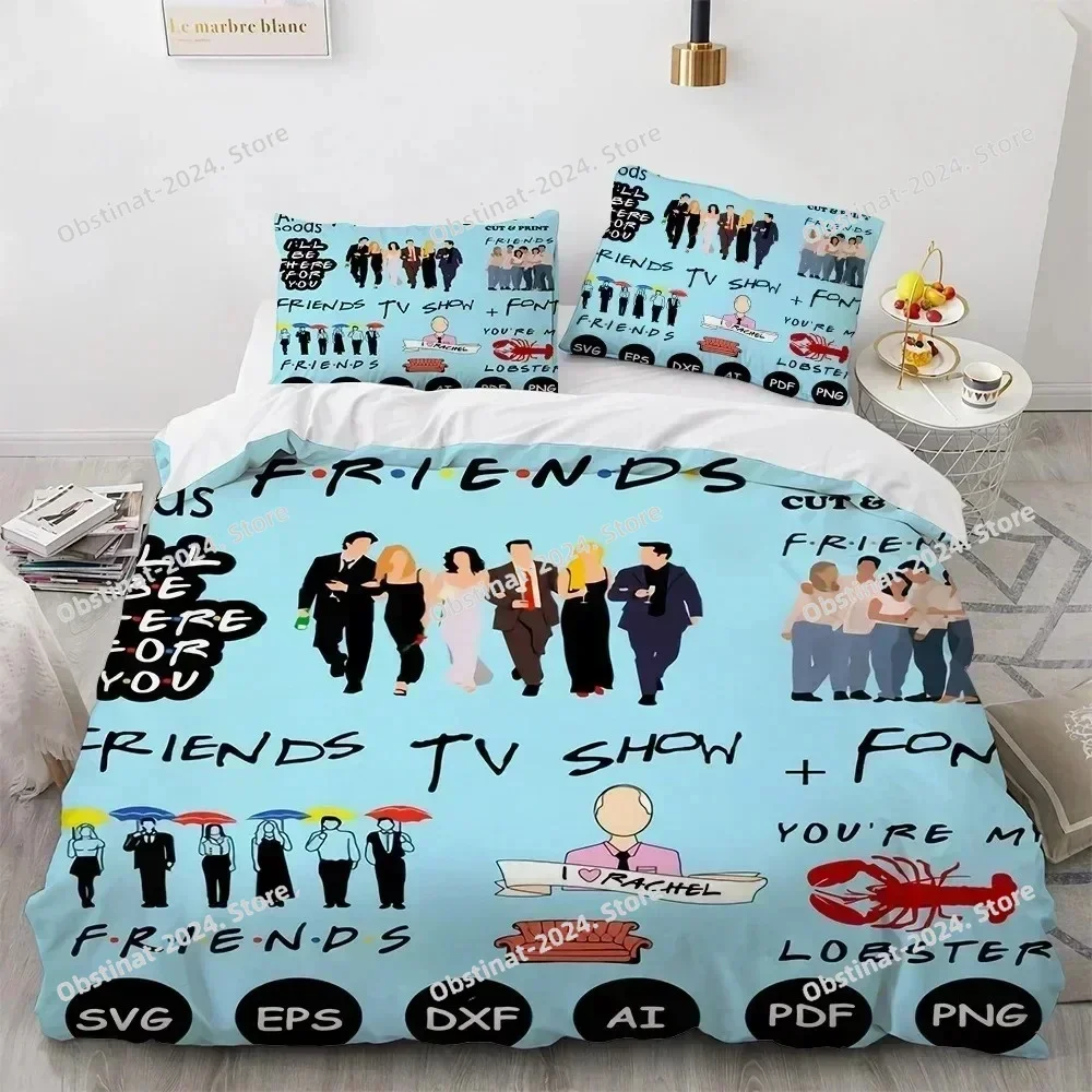 2025 Friends TV Show Bedding Set Printed single Comforter Quilt Bed Cover Duvet Cover Pillow Case 3 Pieces Sets Kids Adult Size