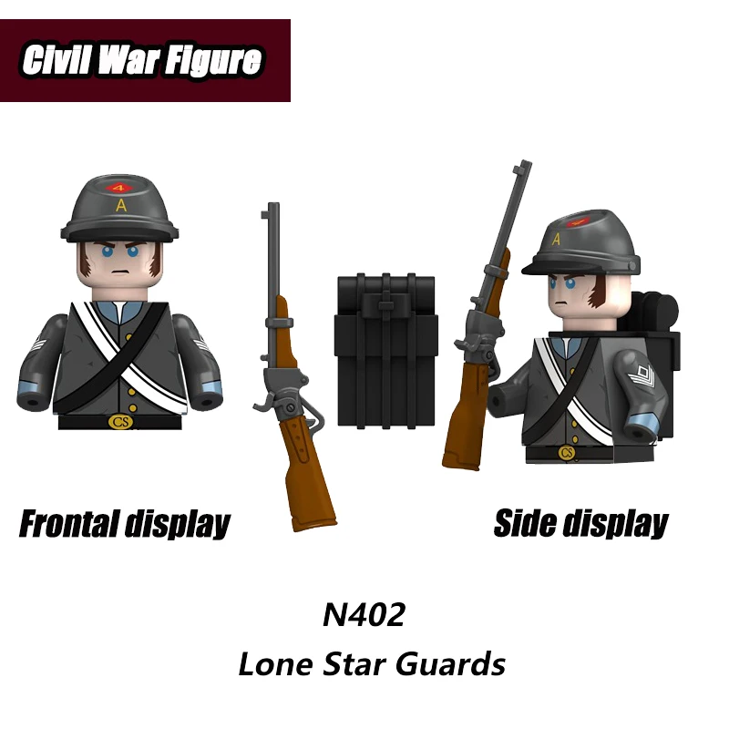 New Civil War Figure Mini Soldier Gun Mini Ammunition Bag Building Blocks Moc Model Kids Toys Gift For Boys Girls Juguetes 2024