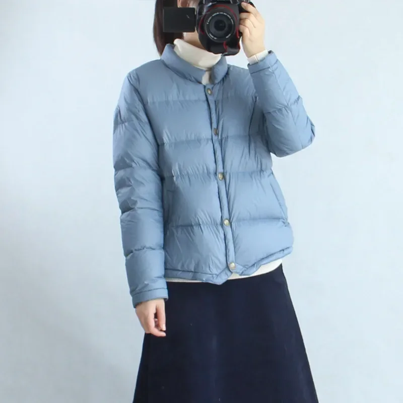Autumn/Winter Women's Down Jacket Commuter Single Breasted Stand Up Collar Slimming Jacket
