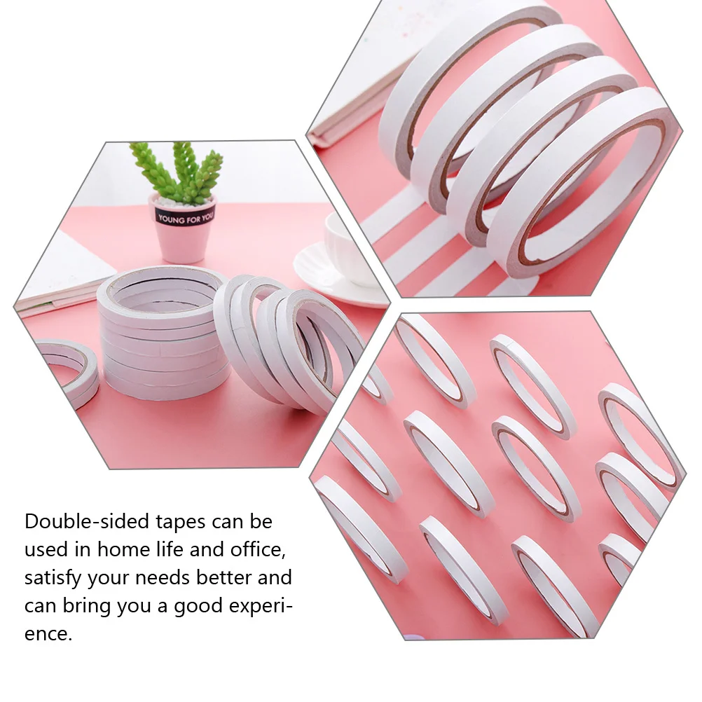 

9 Rolls Double Sided Adhesive Tape Double-sided for Crafts Strong Sticky Multipurpose Scrapbook