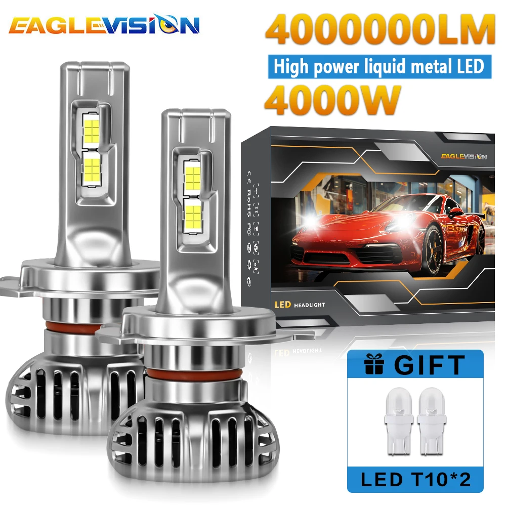 

EAGLEVISION Светодиодная фара Лампа для проектора Canbus 12 В 24 В 4000 Вт Лампа высокой мощности HB3 HB4 9012 H1 H4 H7 H11 H13