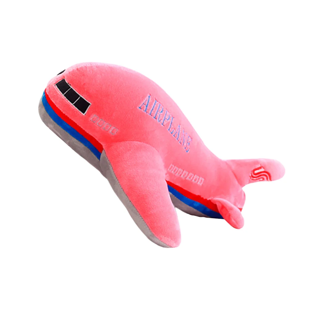 

40cm Cartoon Airplane Shaped Plush Toy Throw Pillow Adorable Toy Kids Plush Red Stuffed Toy