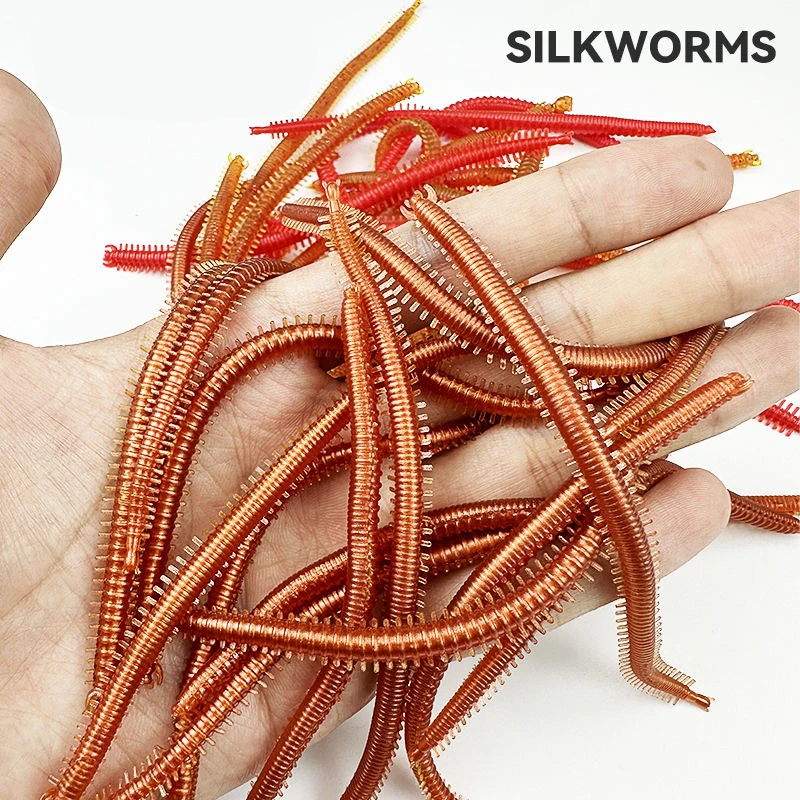 

Lifelike Silkworm Soft Fishing Lure 13cm Sandworm Bait Flexible Worm Artificial Soft Bait for Saltwater Freshwater Fishing