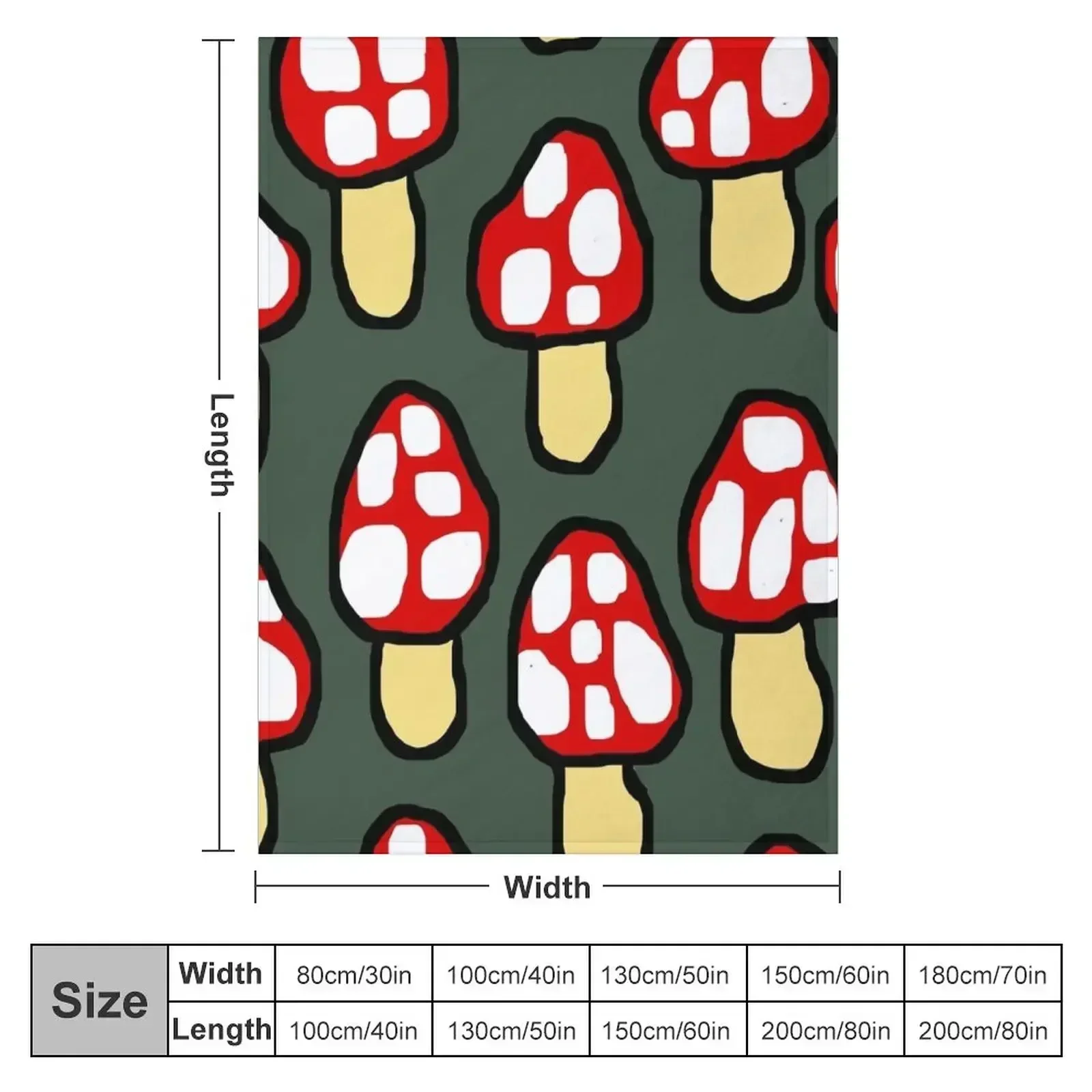 Cute Abstract Forest Mushroom Pattern Throw Blanket couch cozy soft plush fuzzy picnic outdoor blanket