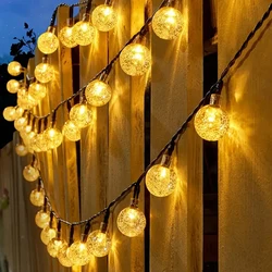 1pc Solar Bubble Ball Light String, 12m 100 LED Outdoor Decorative Light String,  LED Light String