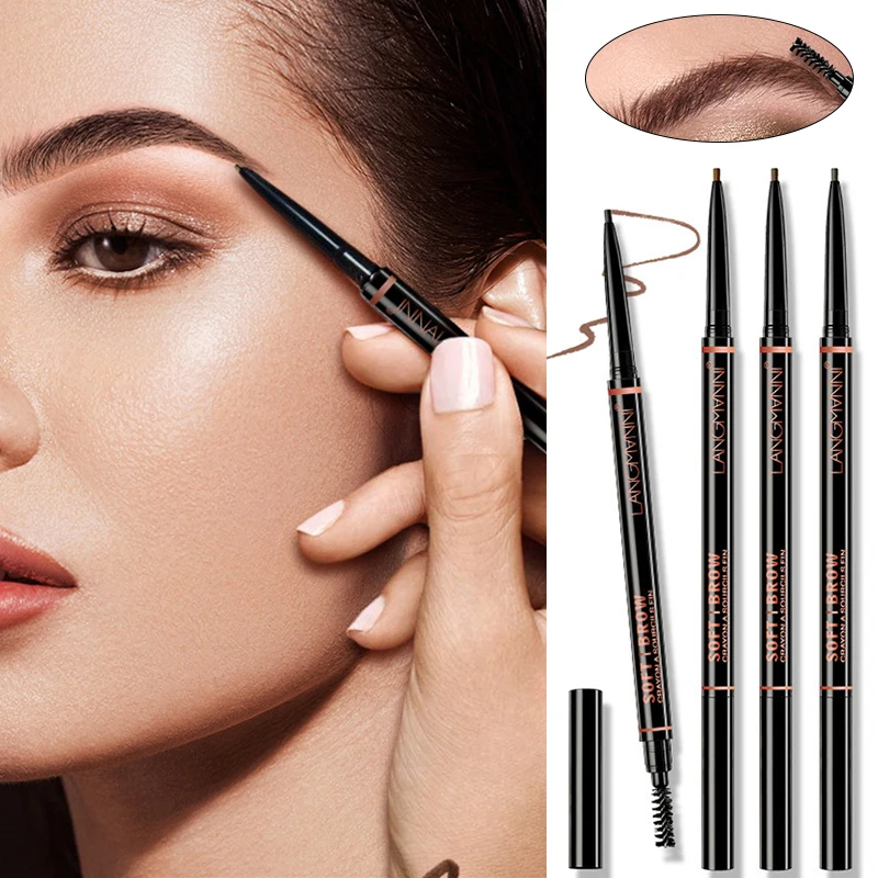 Waterproof Eyebrow Pencil Automatic Rotation Double Head Microblading Eyebrow Pencil Natural Brow Enhancer Cosmetic Products