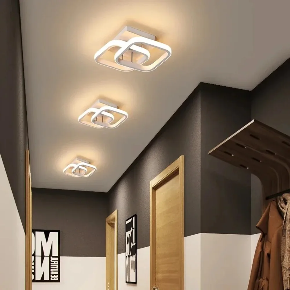 Square Ceiling Lamps Simple Home Lighting Three-color Light Chandelier Ceiling Lights for Corridor Aisle Ceiling Lights