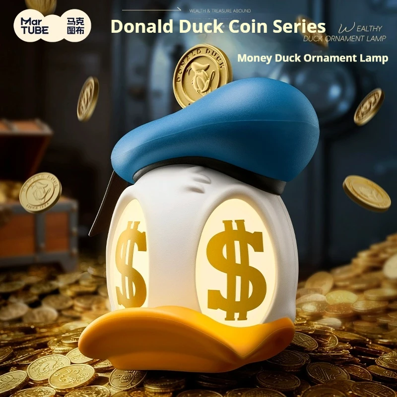 

Дональд Дак Золотые монеты Богатый утка Ночник со звуковыми эффектами Милый рождественский орнамент Гостиная Настольное украшение