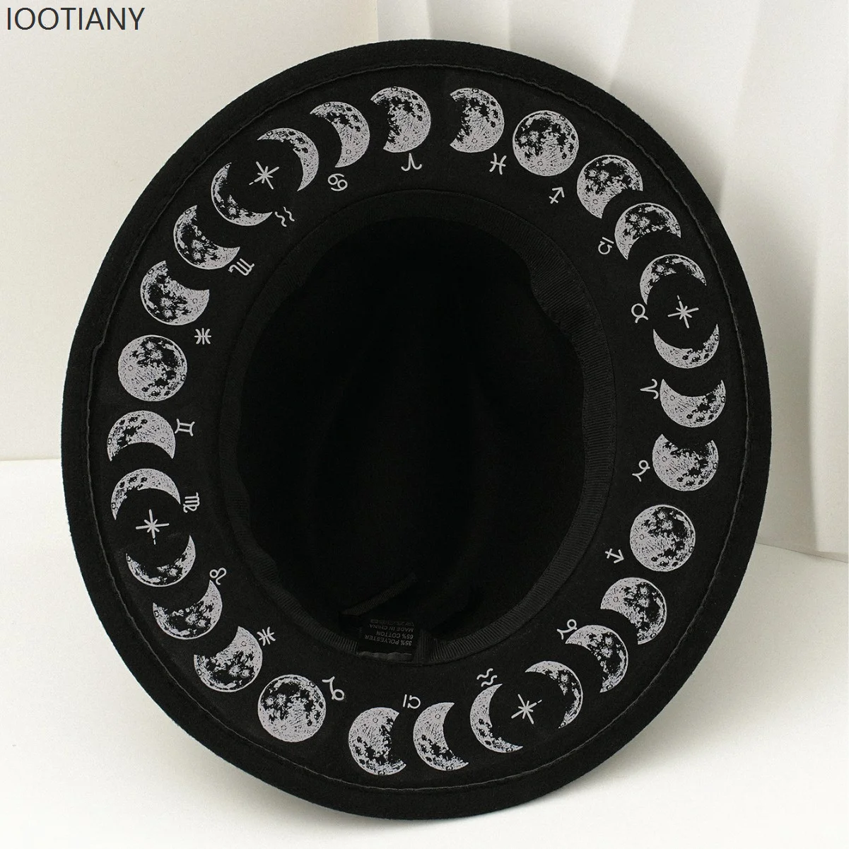 IOOTIANY 고딕 모자 손으로 그린 ​​달 중세 Steampunk 힙합 모자 축제 파티 코스프레 무대 공연 소품