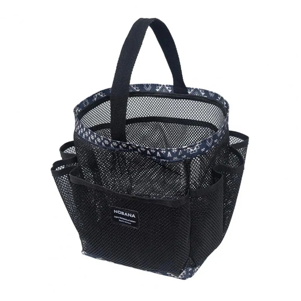 Travel Storage Bag Mesh Design Bath Bag Capacity Mesh Tote Bag Breathable Shower Basket Bathroom Organizer with Pockets Quick