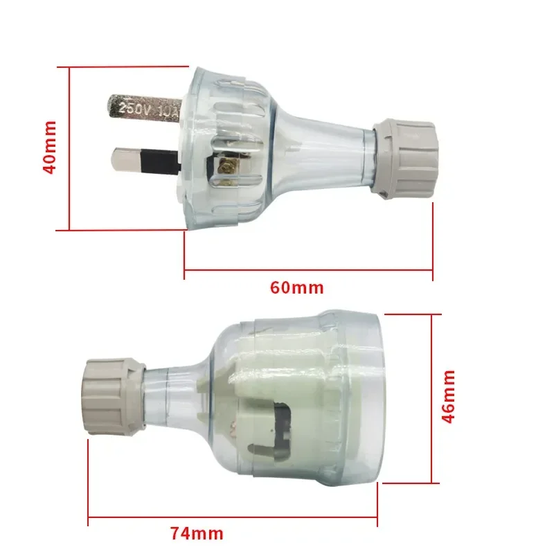 AU NZ Plug Assembled Rewireable Female Male Plug Socket 3 Prong Electrical AC Extension Cord Grounded Rewire Socket SAA