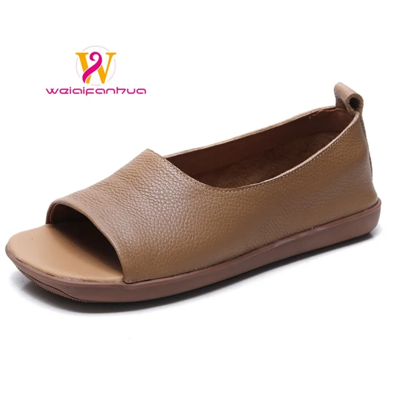 

Women's Sandals Made of Top-grade Cowhide, 2026 New Style, Flat-bottom Roman Sandals, Women's Fish-mouth Mother Shoes